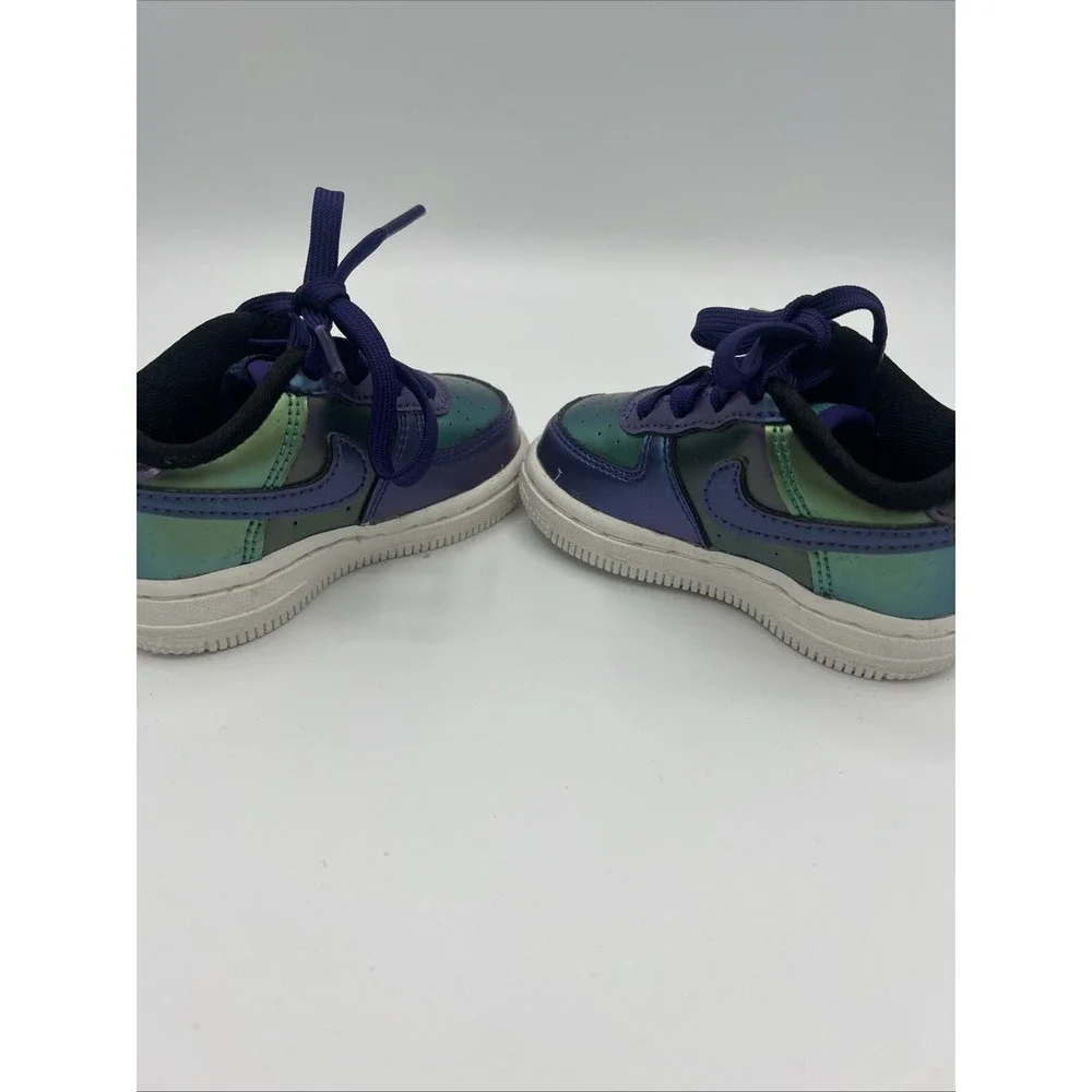 Nike Air Force 1 Low LV8 Toddler Size 4C - Purple Neptune Green Iridescent